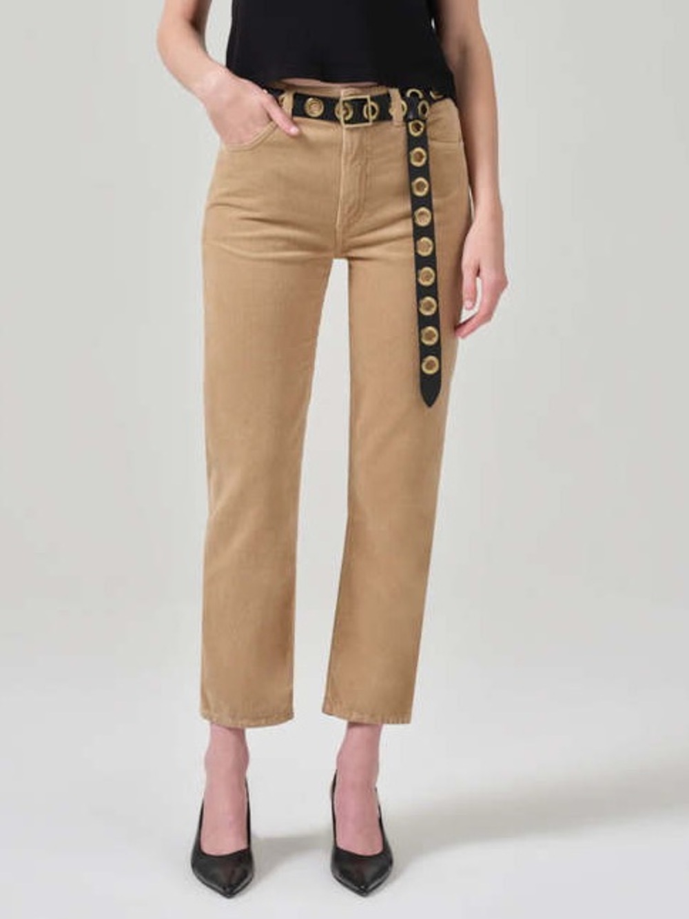 $238 NWT Citizens Of Humanity “Zurie” Corduroy Ankle Pants in Champagne Sz 27